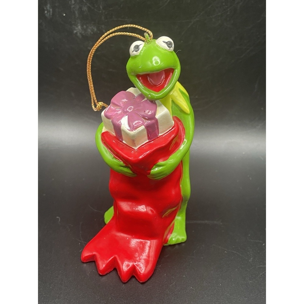 Rare 1981 Muppets Christmas ornament Kermit the Frog 4" Vintage Henson Assoc.